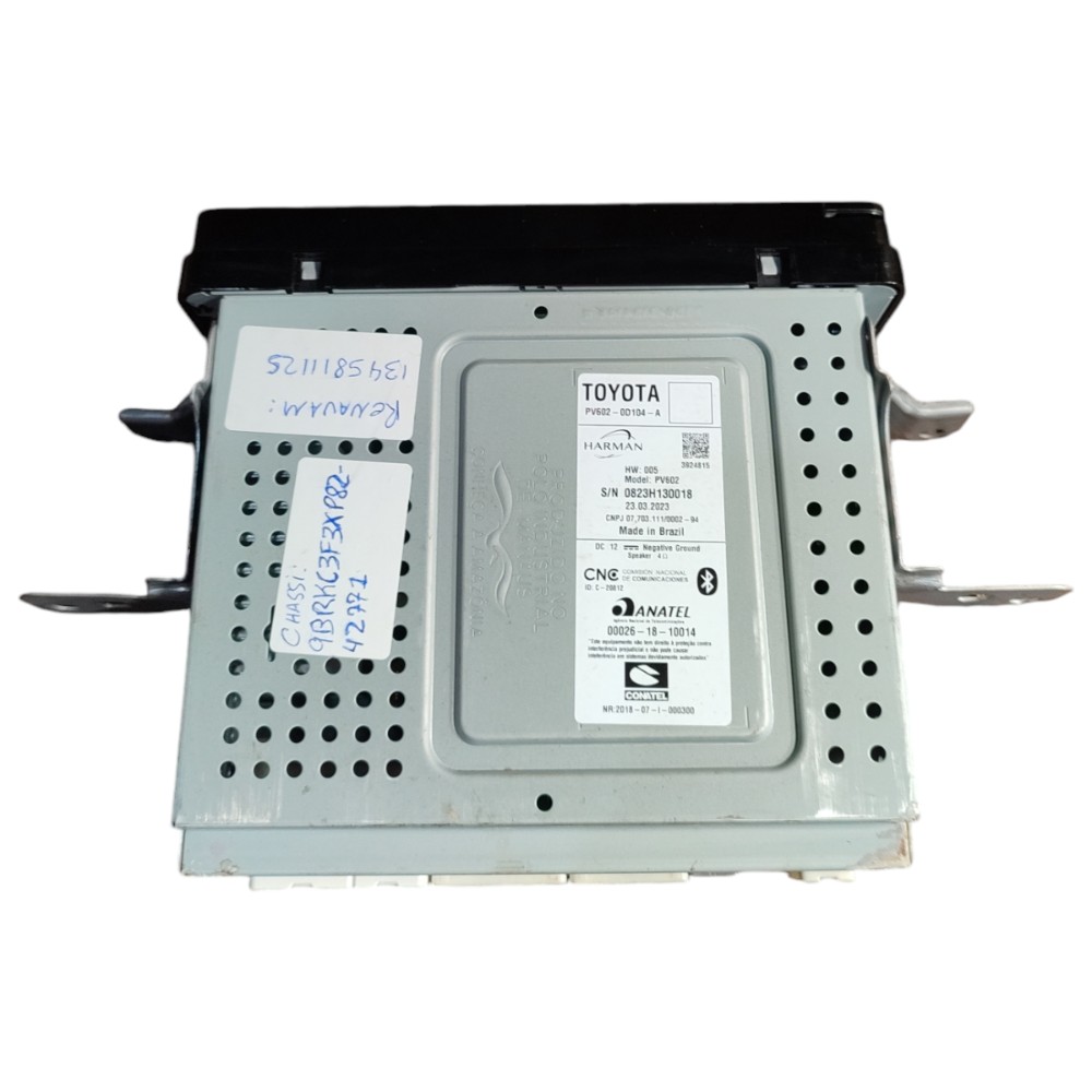 Radio Som Multimídia Original Toyota Yaris 2024 2023 2022 21 Preto 4