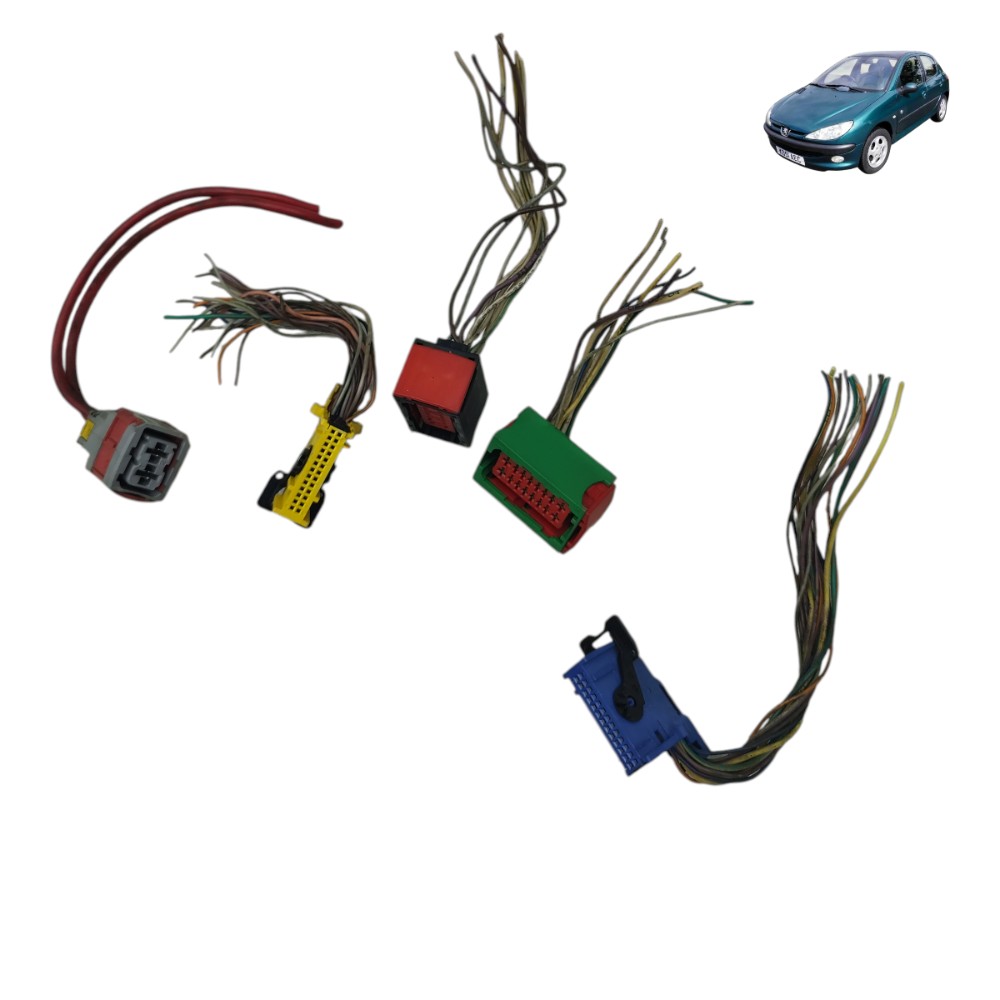 Jogo plug conector módulo Bsi Peugeot 206 1.4 gasolina 2001 1