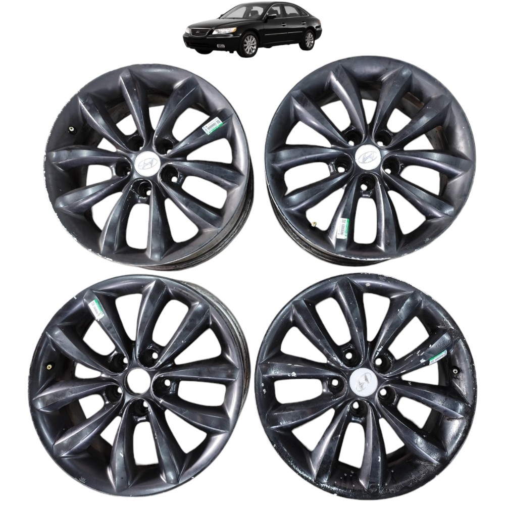 Jogo Roda Aro 17 5×114,3 Hyundai Azera Tucson Ix35 Santa Fé Preto