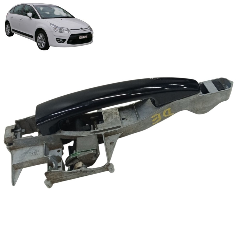 Maçaneta Externa Dianteira Esquerda Citroen C4 2009 2010 Preto Dianteira