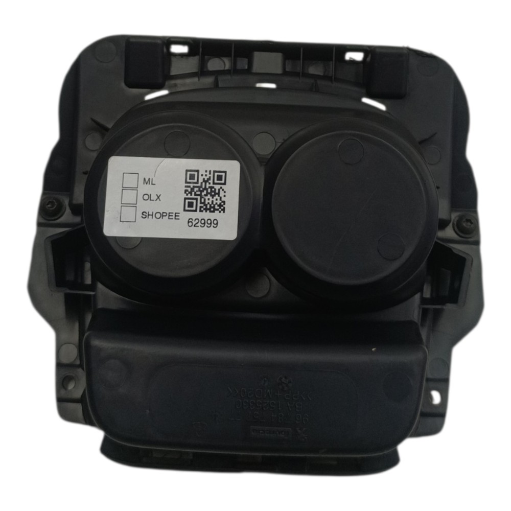 Moldura Porta Copo Console Peugeot 208 2014 2015 2016 Preto 4