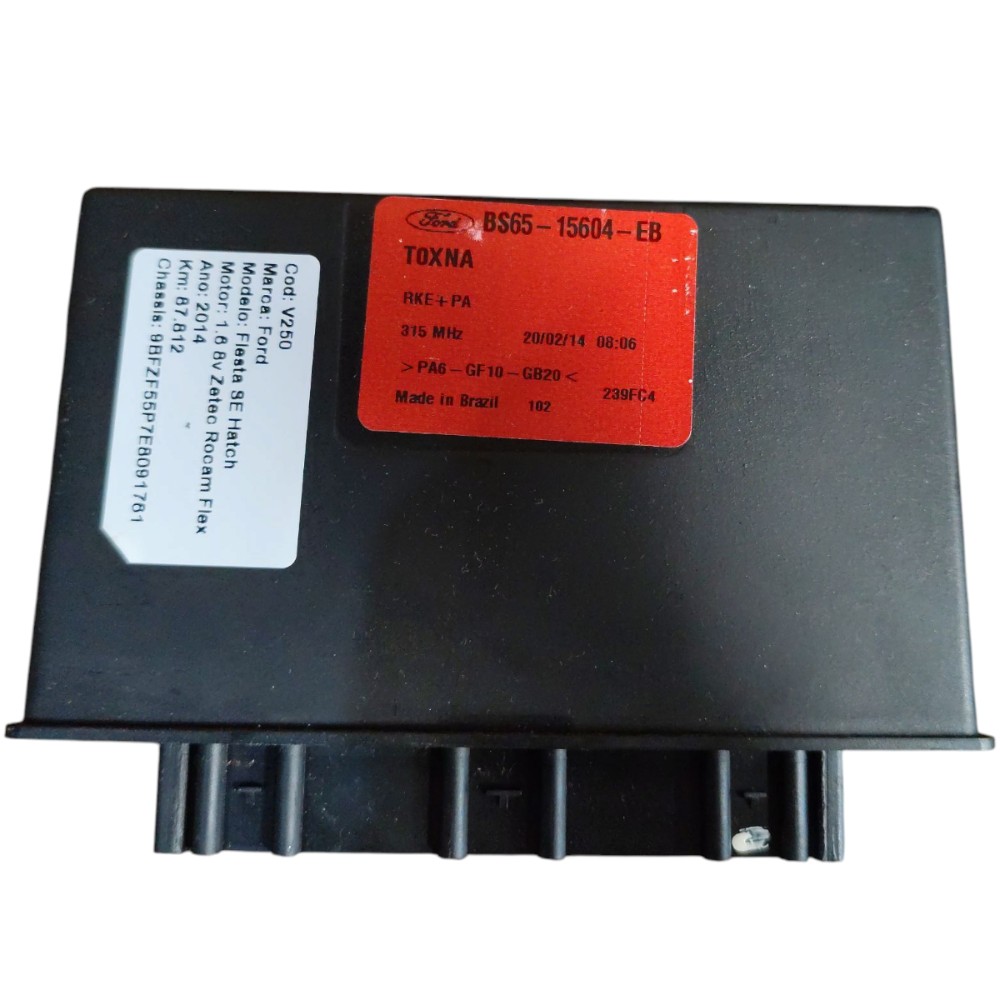 Kit Code Módulo Injeção Ford Fiesta Se 1.6 Zetec Rocam 2014 5
