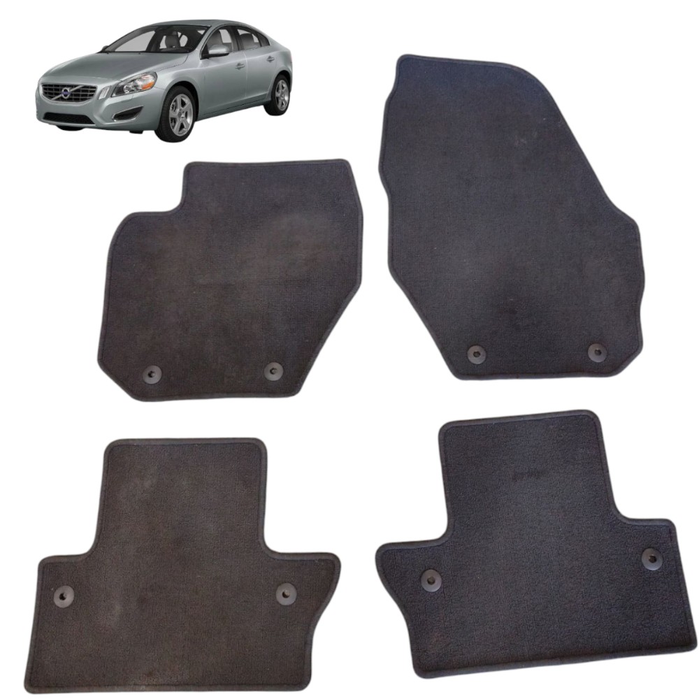 Jogo Tapete Tecido Volvo S60 2010 2011 2012 2013 2014 Cinza-escuro 1