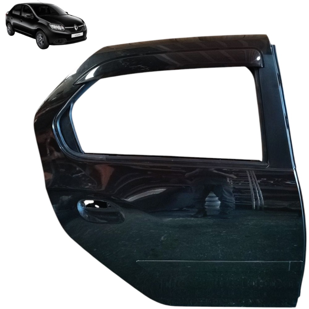 Porta Traseira Direita Renault Logan 2019 2018 2017 2016 015 Traseira Direita Preto 1
