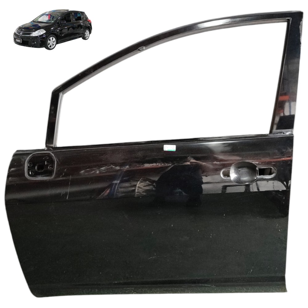 Porta Dianteira Esquerda Nissan Tiida 2012 2011 2010 2009 08 Dianteira Esquerdo Preto 1