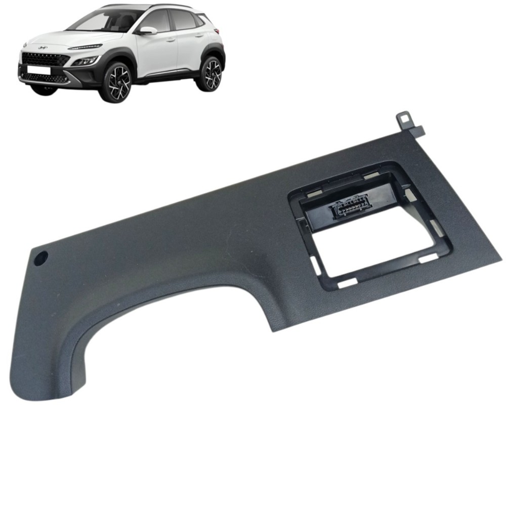 Acabamento Inferior Esquerdo Painel Hyundai Kona 2024 2023 Preto Moldado