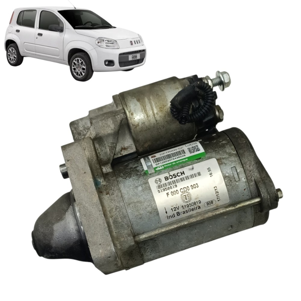 Motor arranque partida fiat uno Vivace 1.0 evo 2013 2014 15