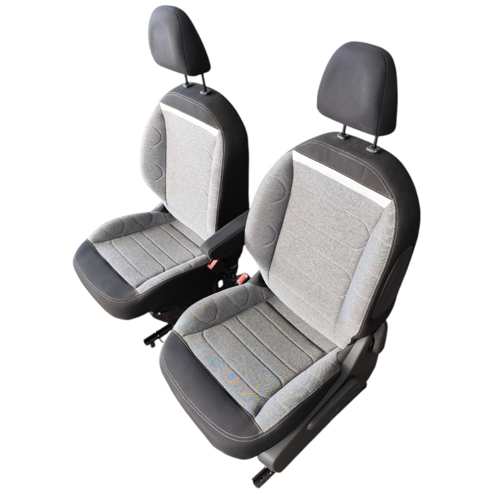 Par Banco Dianteiro Tecido Citroen Basalt 2025 2024 Cinza Cinza 2