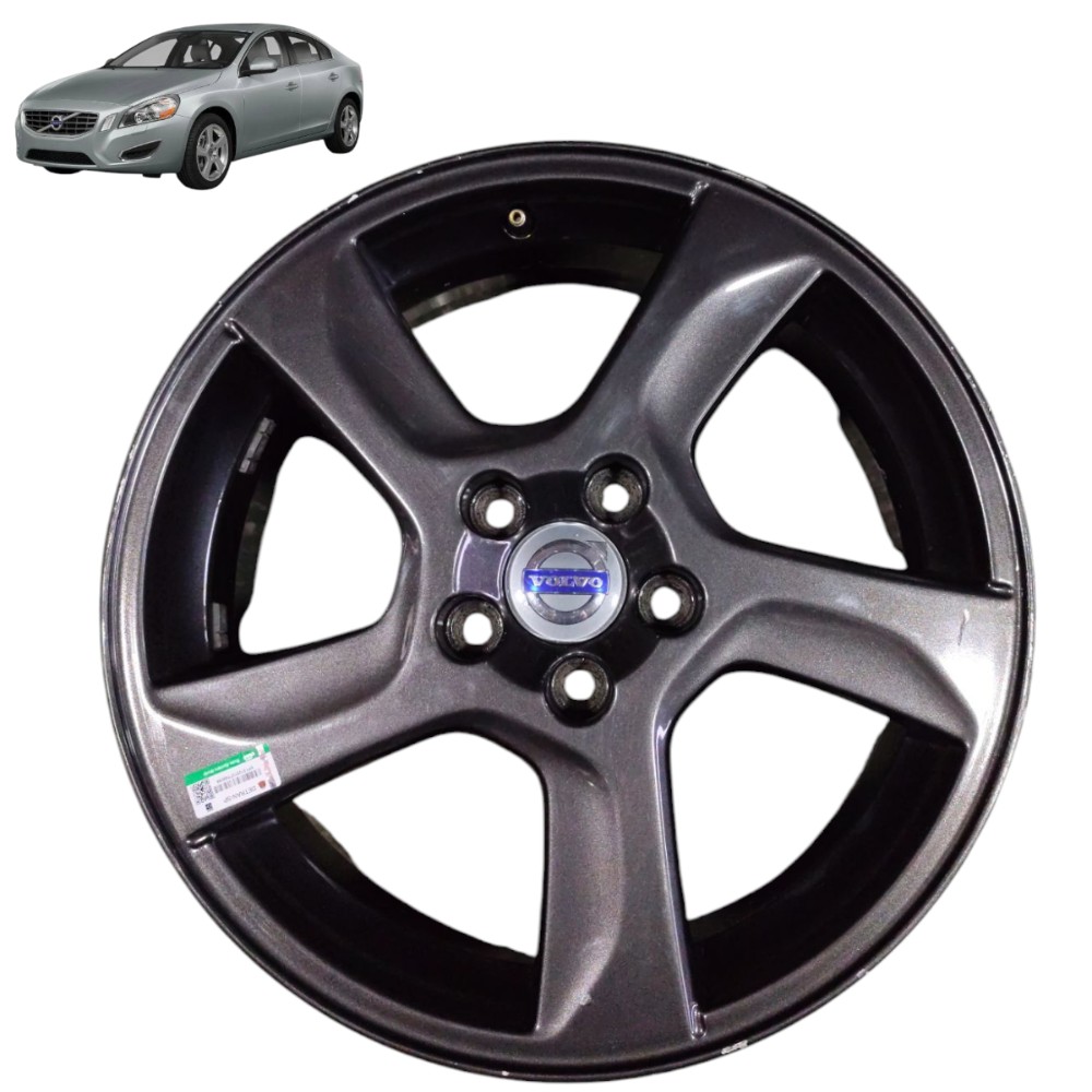 Roda Aro 17 Avulsa 5×108 Volvo S60 Xc60 V40 C30 2011 2012 13 Cinza-escuro 1