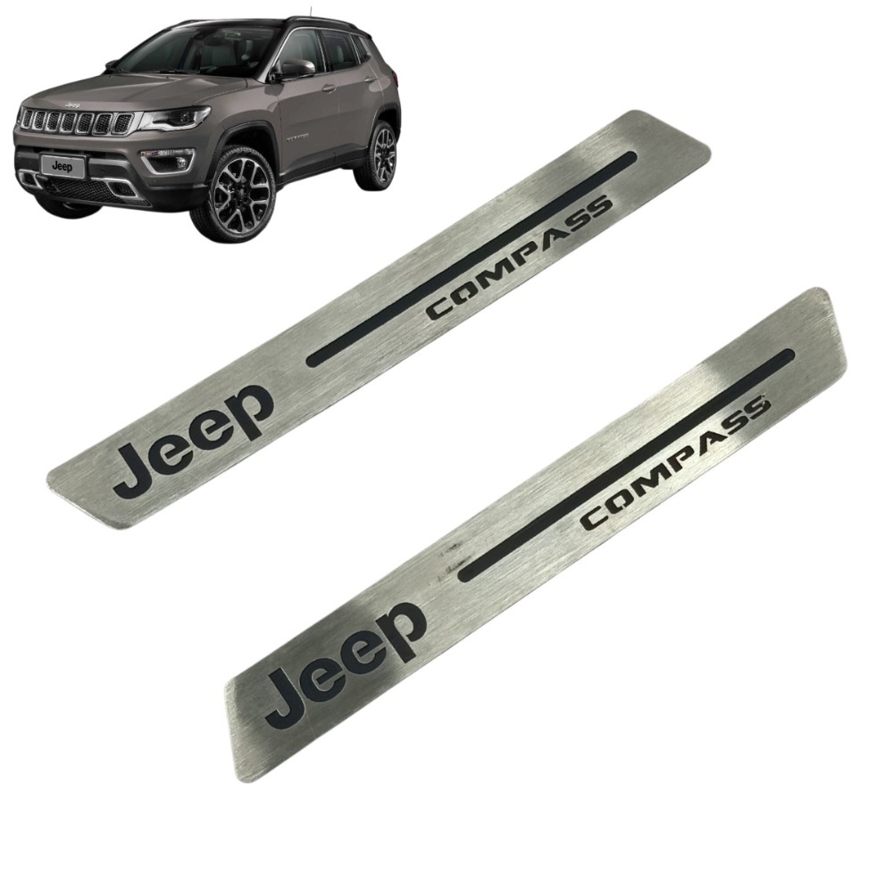 Par Soleira aço traseira jeep Compass 2017 2018 2019 2020