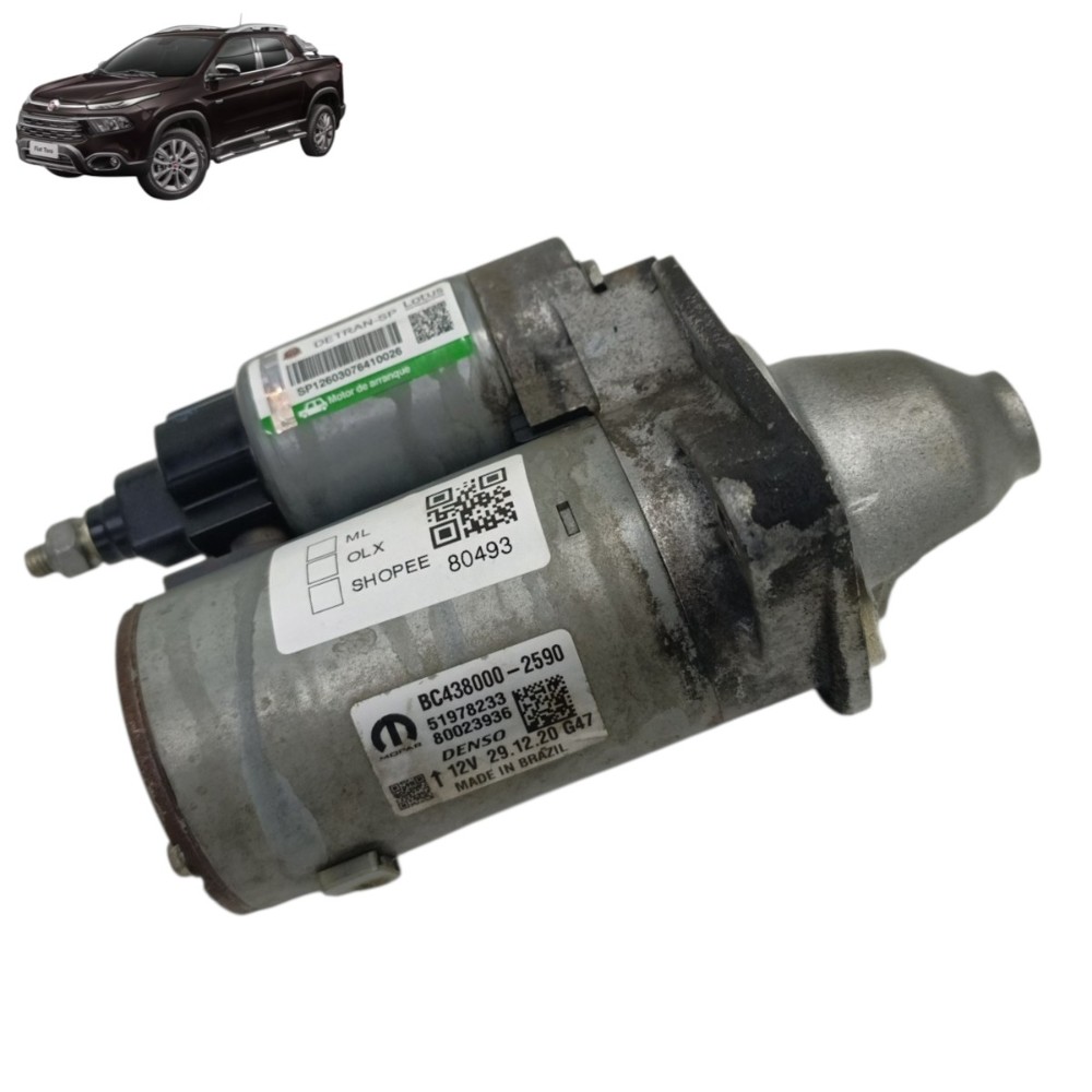 Motor arranque partida fiat toro 1.8 2021 2020 2019 2018