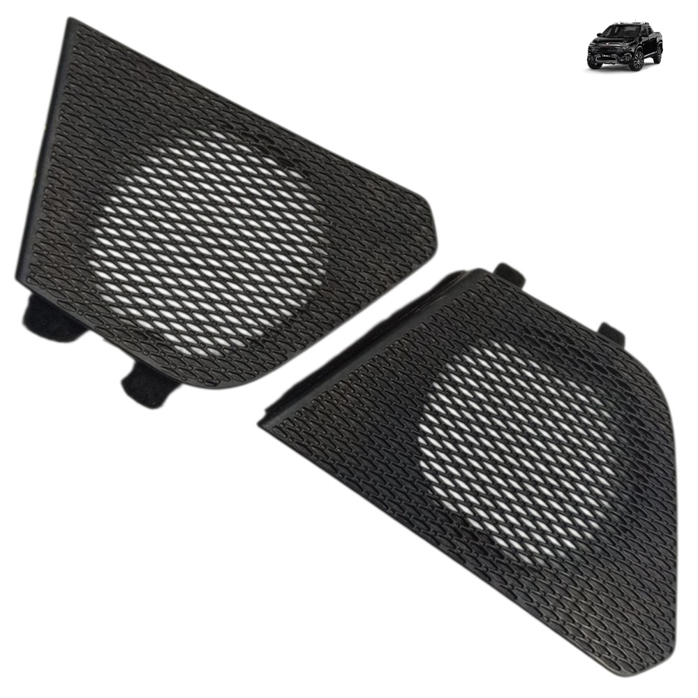 Par Tela Alto Falante Painel Fiat Toro 2021 2020 2019 2018 Preto 1