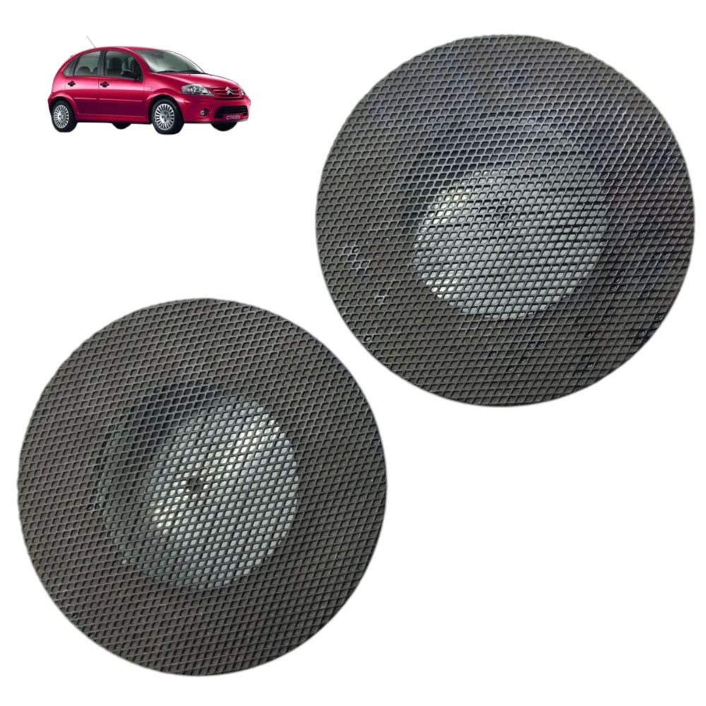 Par Tela Alto Falante Painel Citroen C3 2004 2005 2006 2007 Preto 1