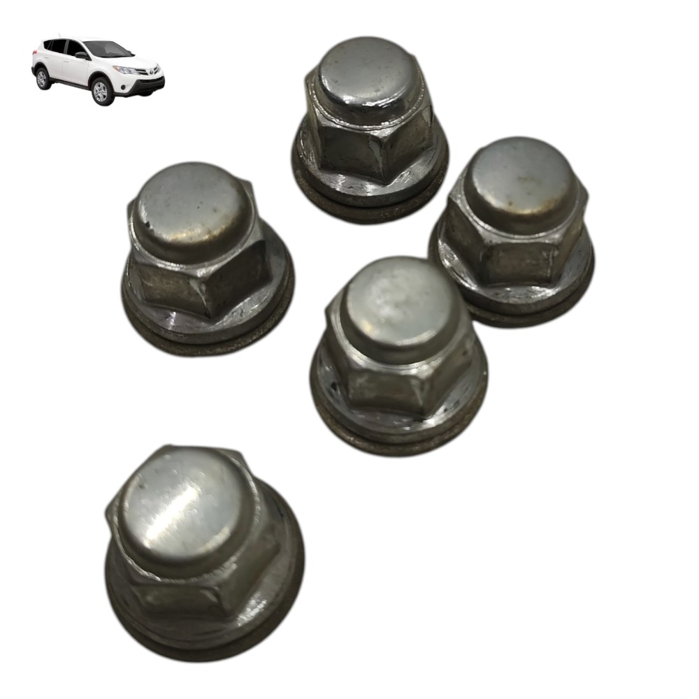Jogo Porca Roda 5 Unidades Toyota Rav4 2016 2015 2014 2013 Prata 1