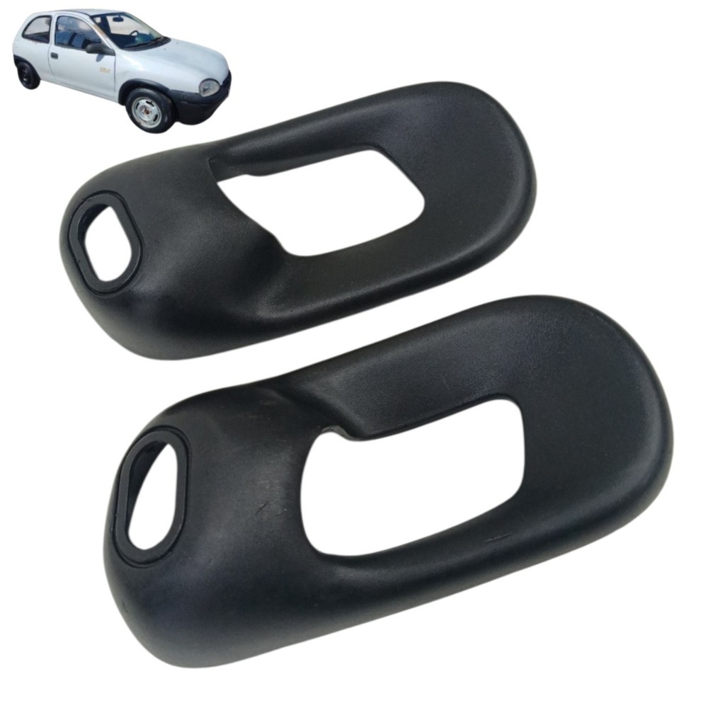 Par Moldura Maçaneta Traseira Gm Corsa 1997 1998 1999 2001 Preto Traseira