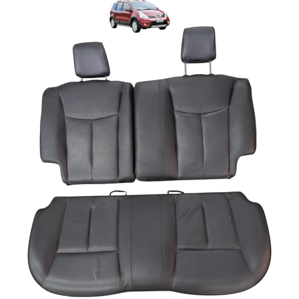 Encosto Assento Couro Banco Traseiro Nissan Livina 2012 2013 Preto