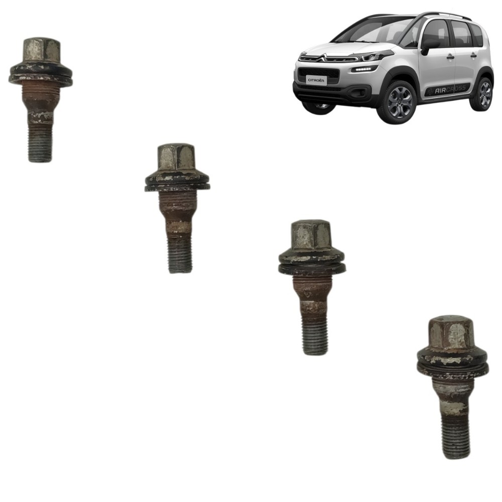 Kit 4 Parafuso Roda Citroen Aircross 2016 2017 2018
