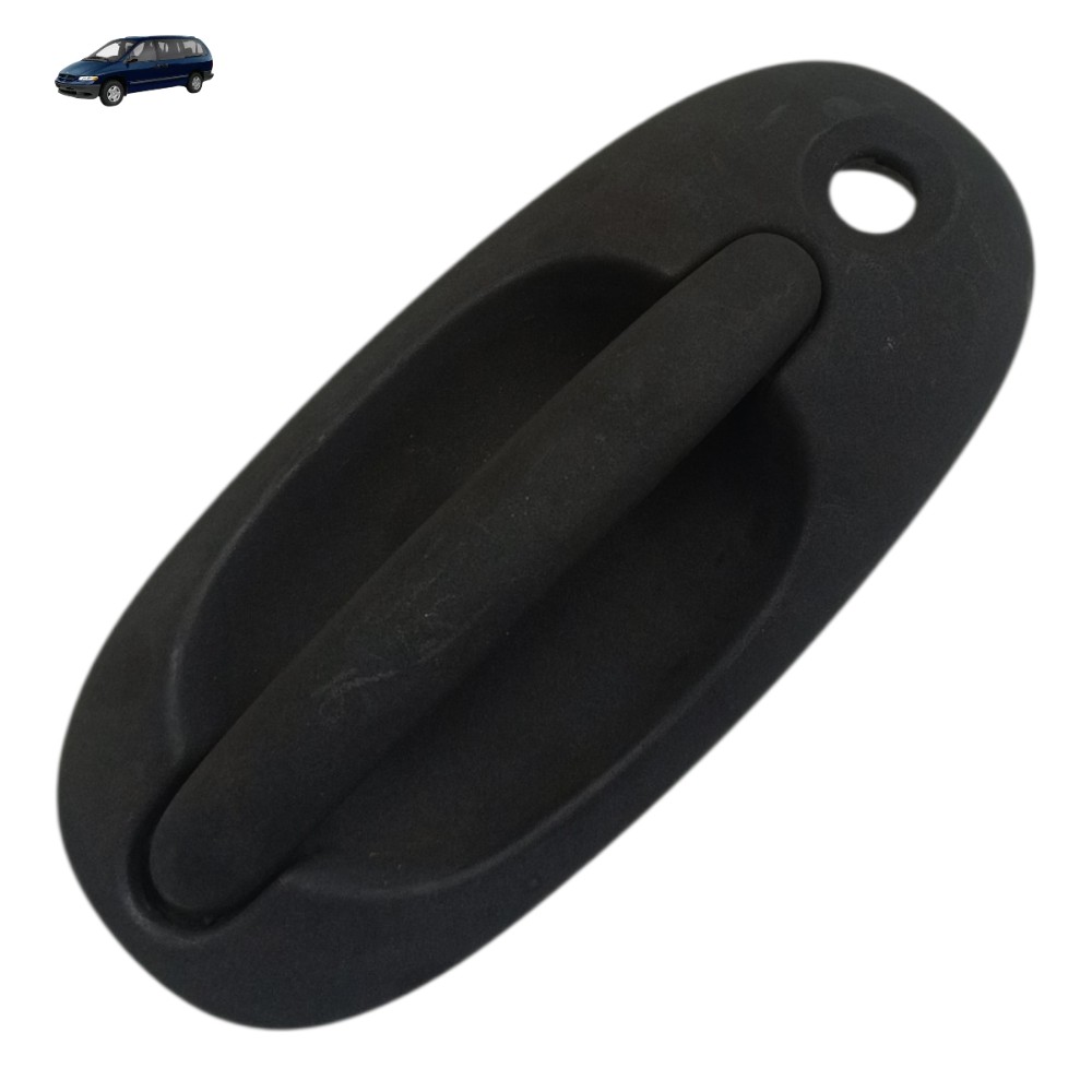 Maçaneta Externa Dianteira Esquerda Chrysler Caravan 2000 99 Preto Dianteira 1