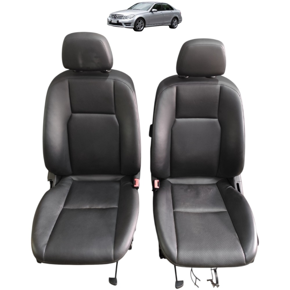 Par banco couro dianteiro Mercedes C180 2012 2013 2014 2015