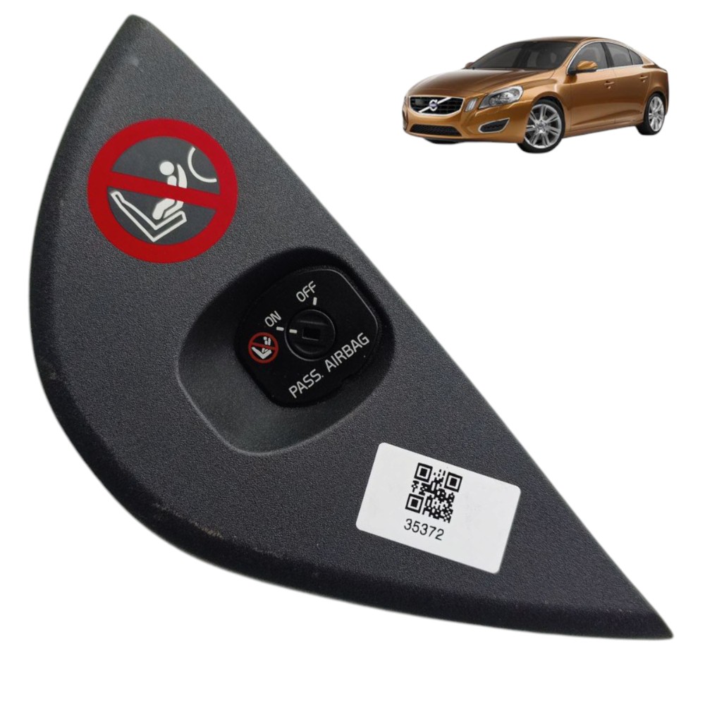 Acabamento Lateral Direito Capa Painel Volvo S60 2011 2012 Preto Moldado 1