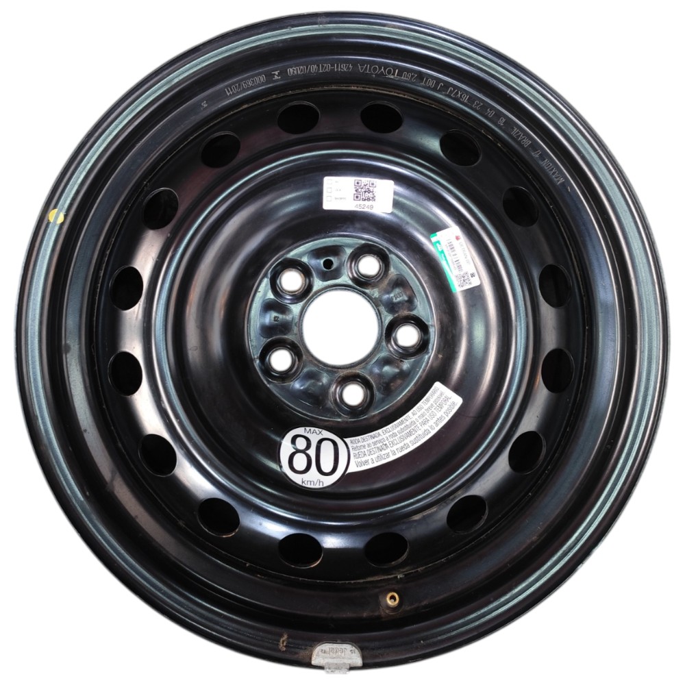 Roda Estepe Aro 16 Toyota Corolla Xei 2020 2021 2022 2023 Preto 1