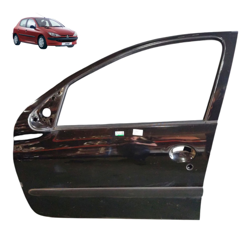 Porta Dianteira Esquerda Peugeot 206 207 2006 2007 2008 2011 Dianteira Esquerdo Preto 1