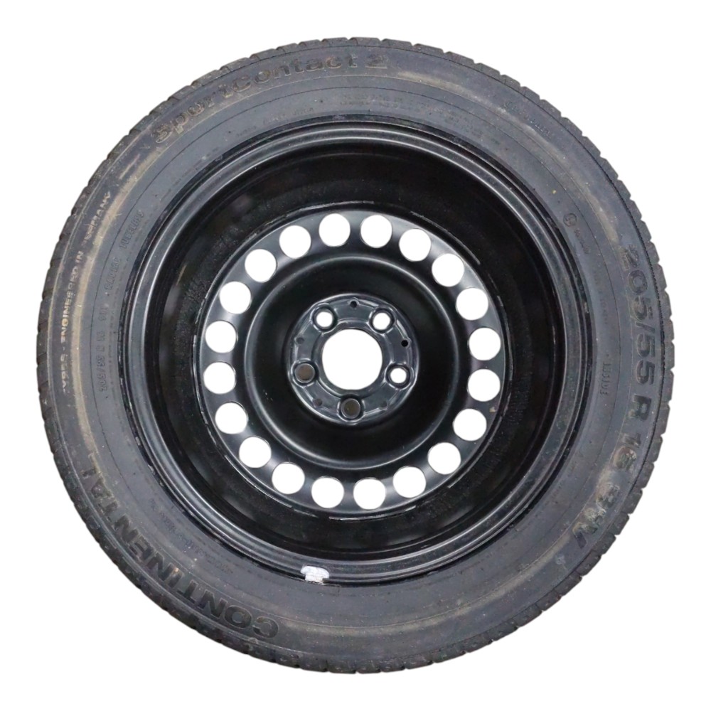 Roda Estepe Aro 16 5×112 Mercedes C230 2003 2004 205/55 Preto 2
