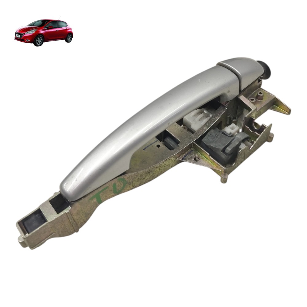 Maçaneta Externa Traseira Direita Peugeot 208 2014 2015 2016 Prata Traseira 1