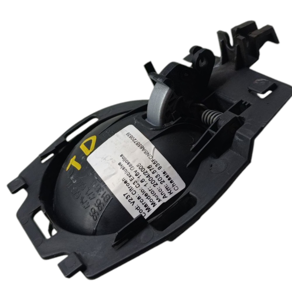 Maçaneta Interna Lado Direito Citroen C3 2004 2005 2006 2007 Prata Dianteira/traseira 4