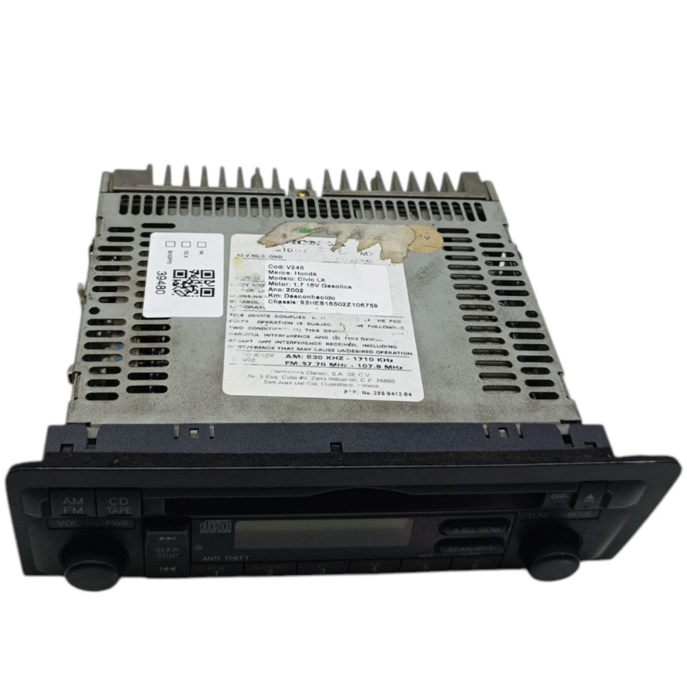 Rádio Original Honda Civic G7 2001 2002 2003 2004 2005 2006 2