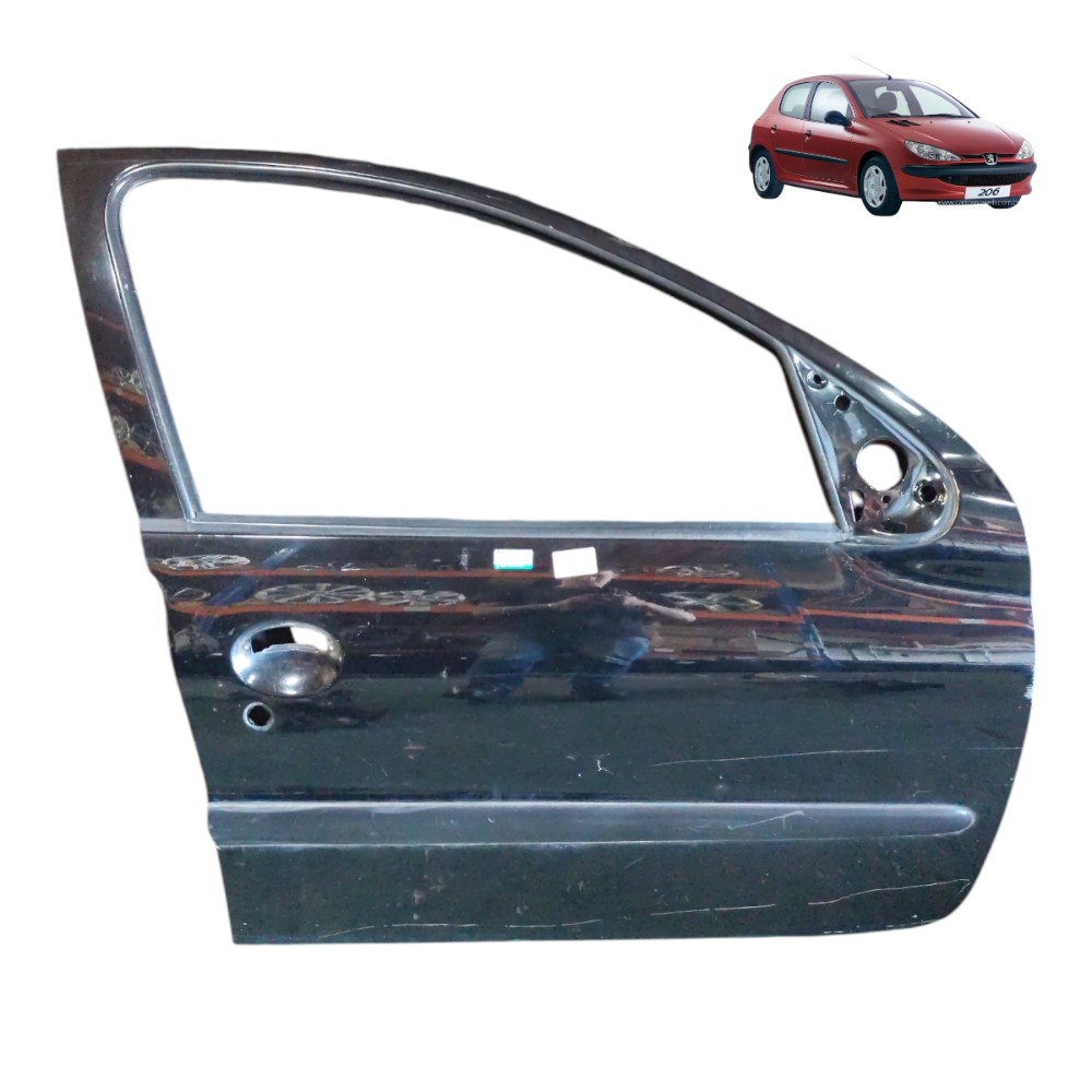 Porta Dianteira Direita Peugeot 206 207 2006 2007 2008 09 11 Dianteira Direita Preto 1