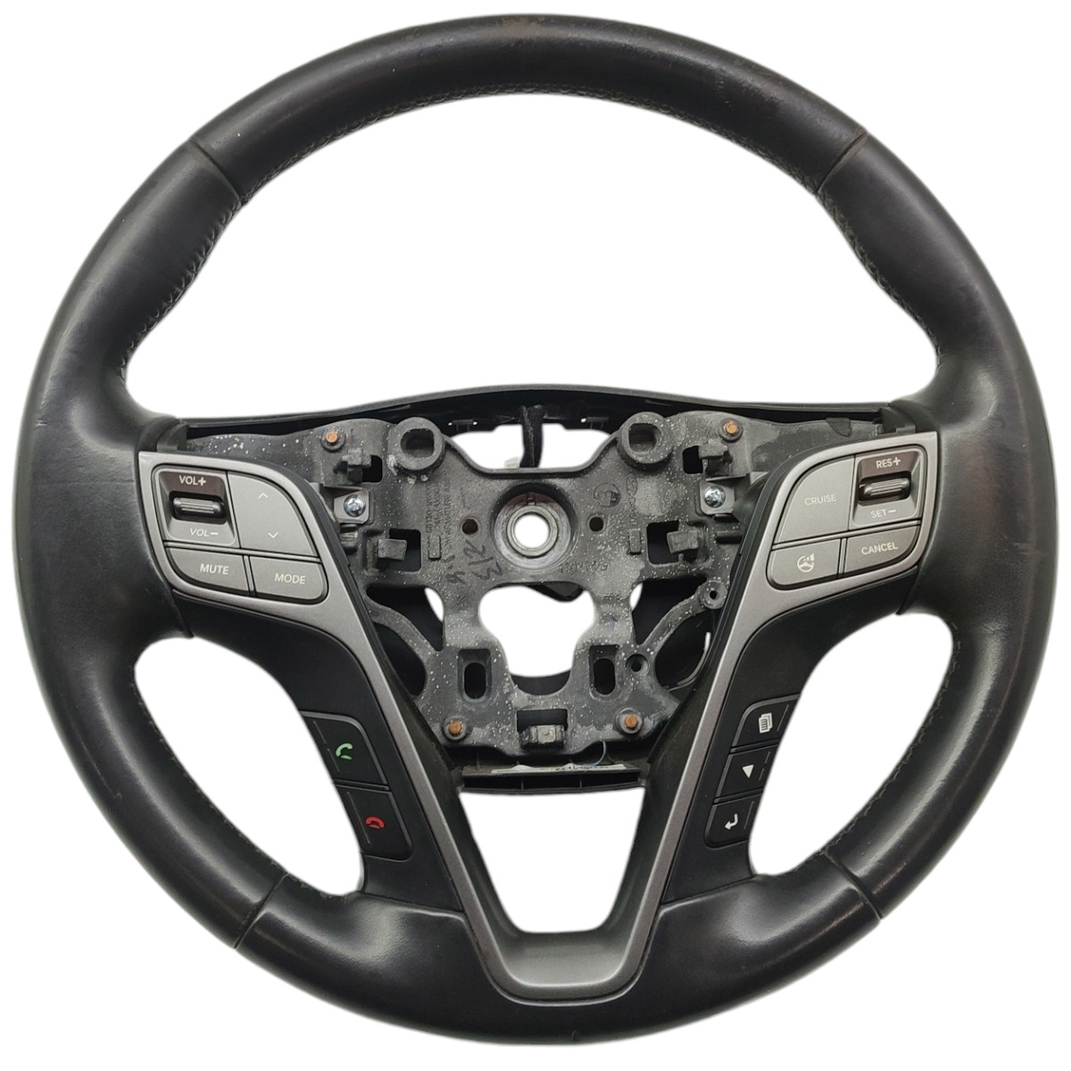 Volante Direção Comandos Hyundai Santa Fé 2015 Com Desgaste Preto 2