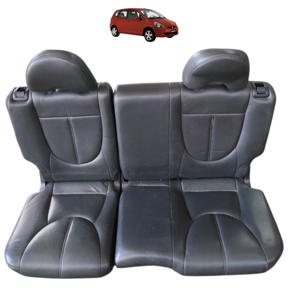 Banco Encosto Couro Traseiro Honda Fit 2003 2004 2005 2006 Cinza-escuro 1