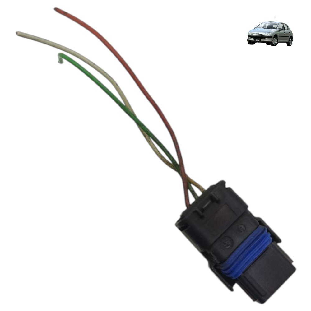 Plug Conector Regulador Farol Elétrico Peugeot 206 2008 2009