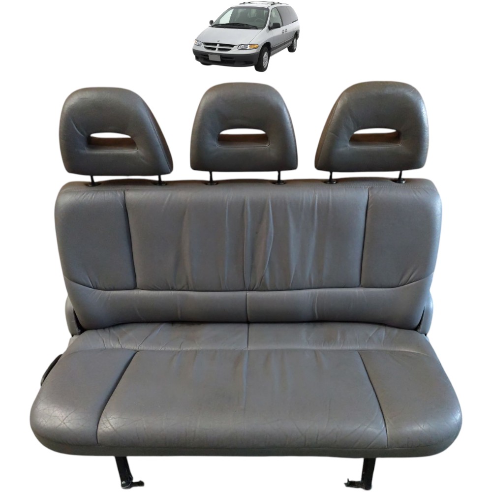 Banco Couro Traseiro Chrysler Grand Caravan 2000 7 Lugar Cinza 1