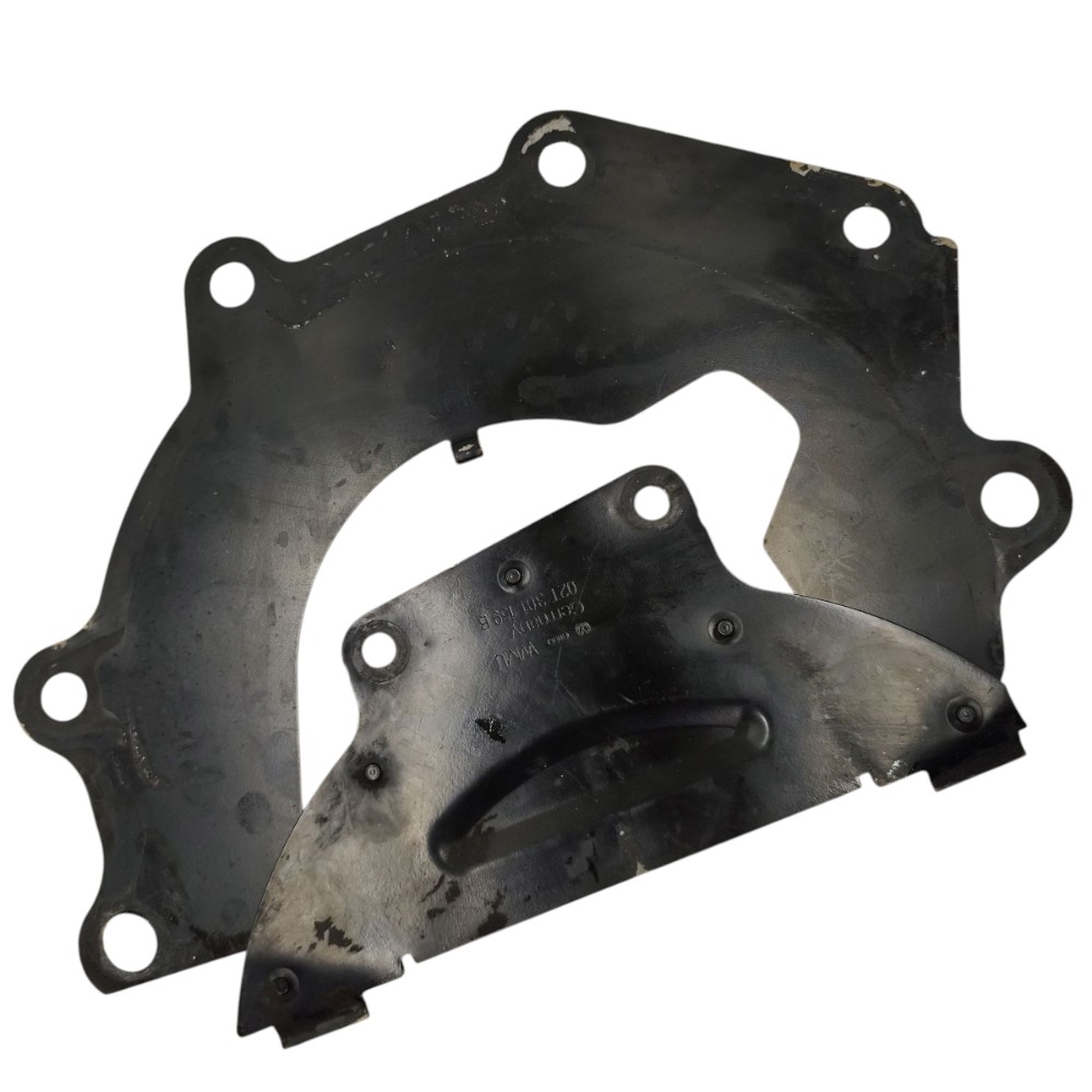 Par Flange Chapa Protetor Motor Vw Fox Polo 1.0 2009 2008 07 4