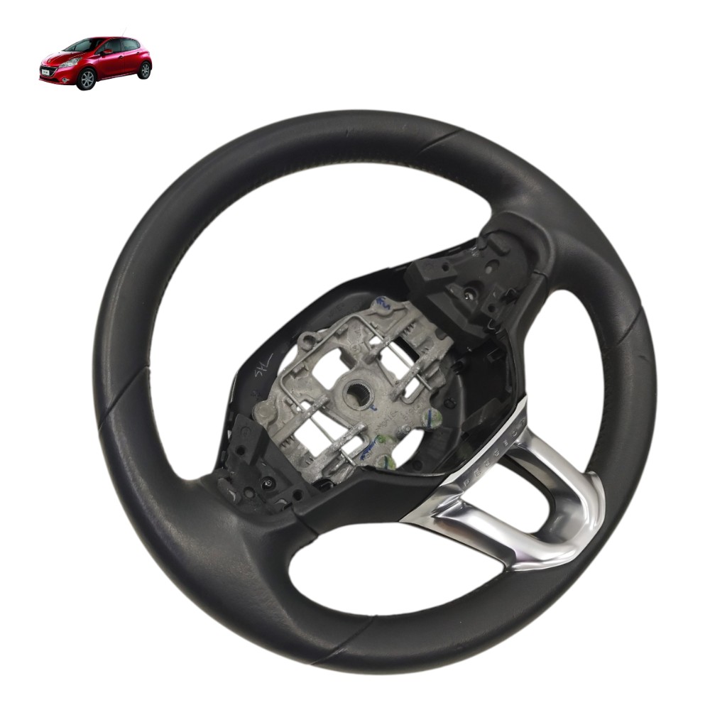 Volante Direção Peugeot 208 2015 2016 2017 2018 2019 Preto