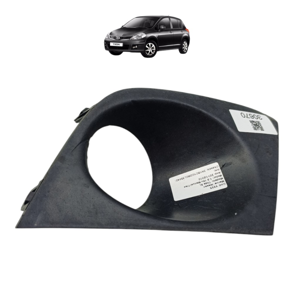 Moldura Farol Milha Esquerdo Nissan Tiida 2010 2011 2012 Preto Esquerdo 1