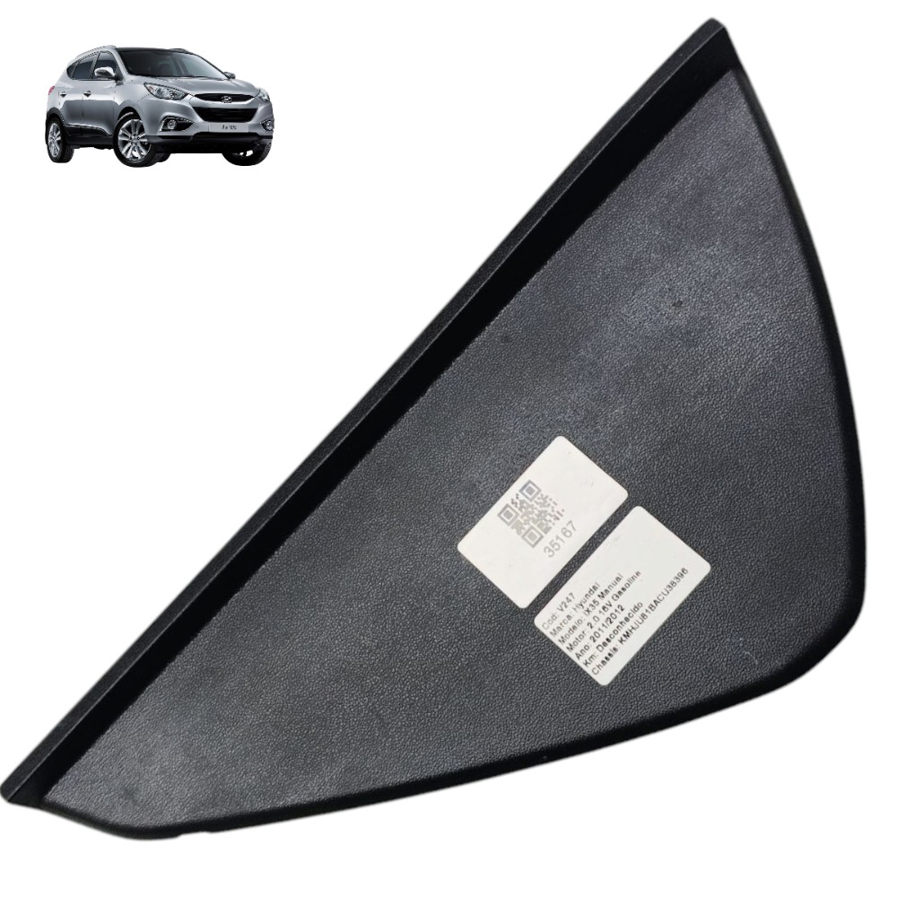 Acabamento Lateral Esquerdo Capa Painel Hyundai Ix35 2011 12 Preto Moldado 1