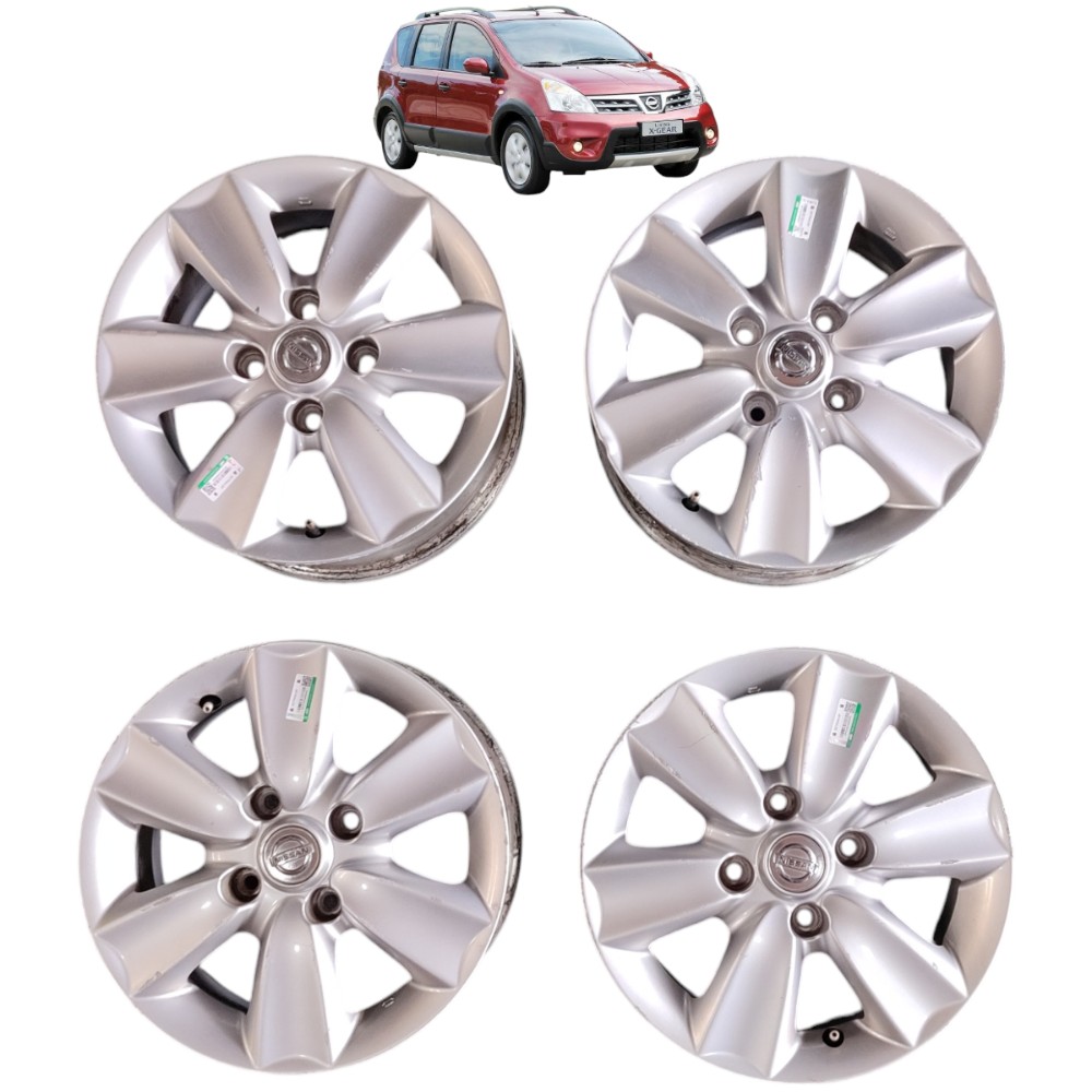 Jogo Roda Aro 15 4×114 Nissan Livina Tiida 2012 2013 Detalhe