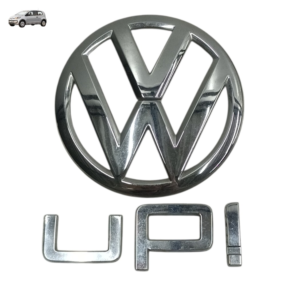 Par Emblema Tampa Traseira Vw Up 2014 2015 2016 2017 Cromado 1