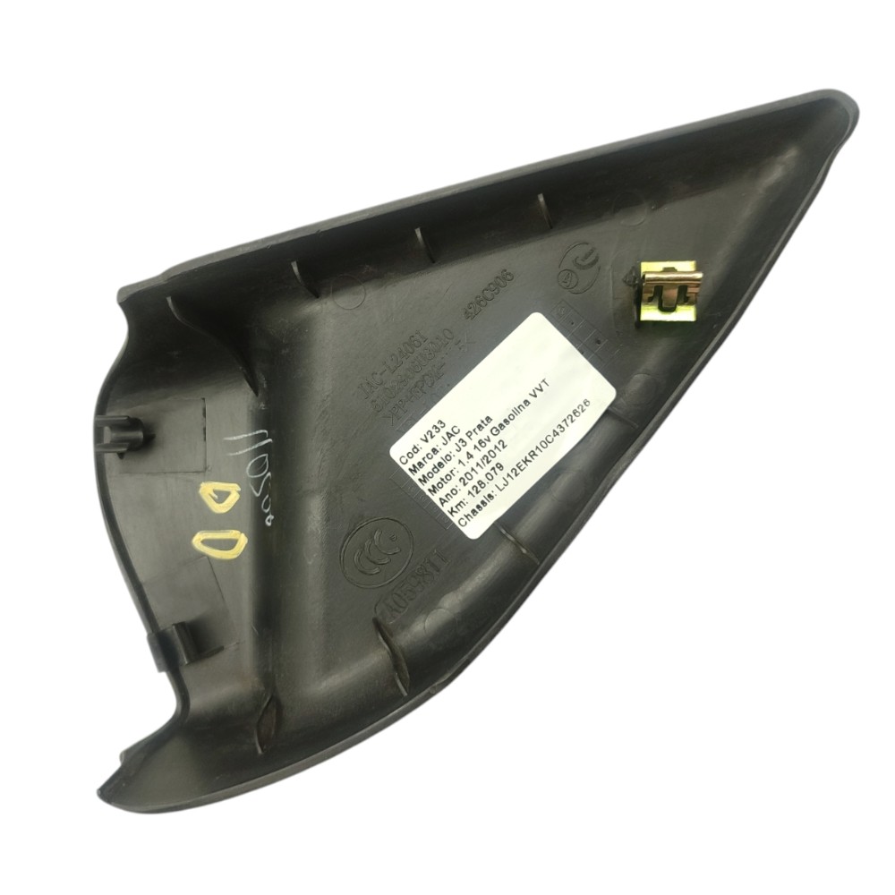 Acabamento Interno Retrovisor Direito Jac J3 2011 2012 2013 Preto 3