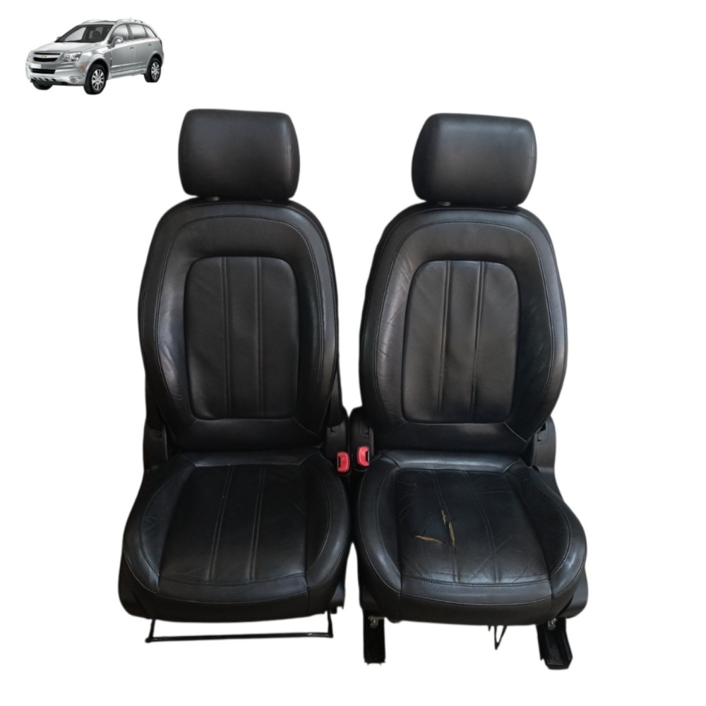 Par Banco Couro Dianteiro Gm Captiva 2011 2012 2013 2014 15 Preto