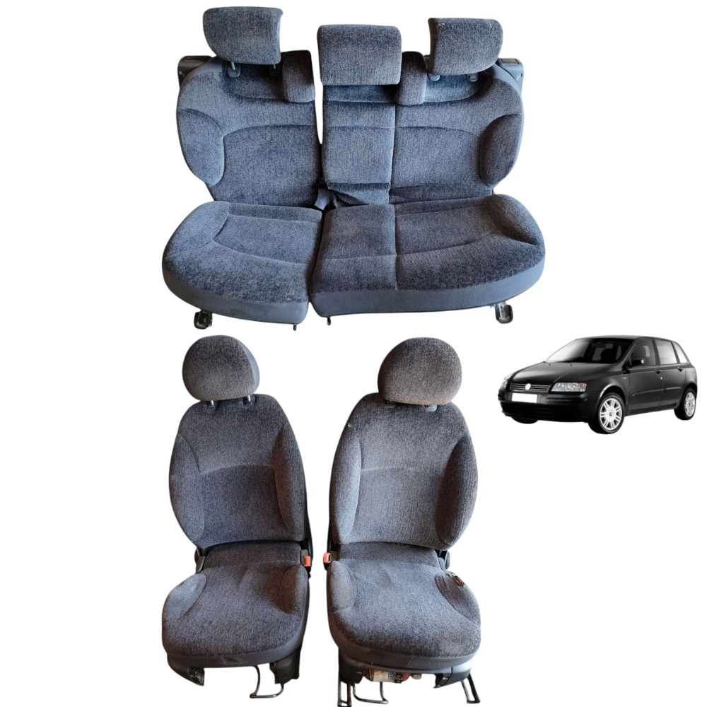 Jogo Banco Tecido Fiat Stilo 2003 2004 2005 2006 2007 2008  Azul/preto 1