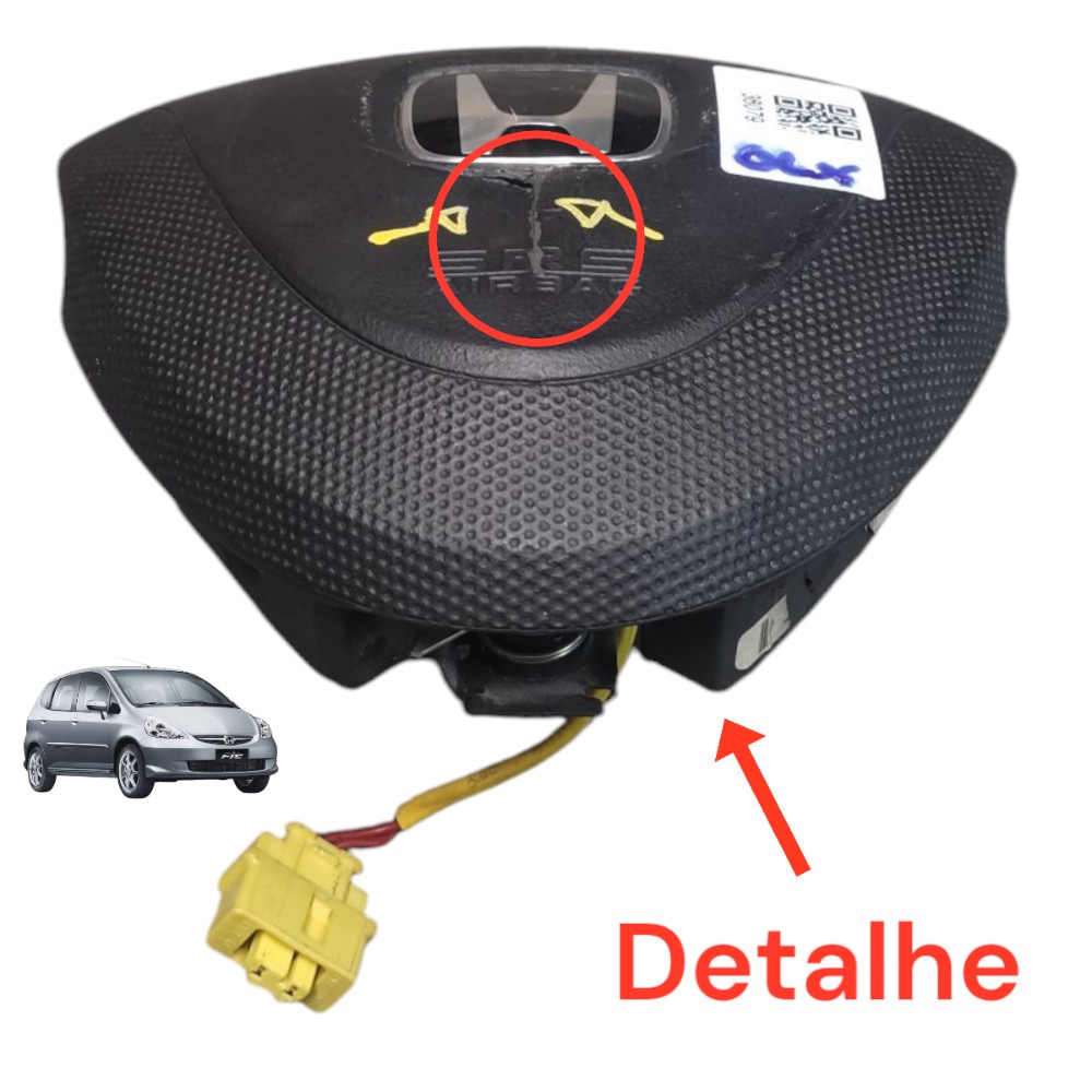 Bolsa airbag motorista com detalhe Honda Fit 2004 05 06 07