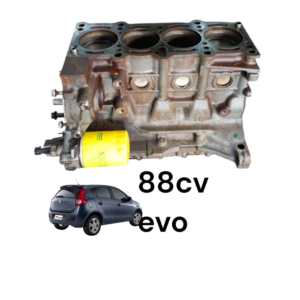 Bloco Motor Fechado Fiat Palio Uno Strada 1.4 Evo 88cv Std