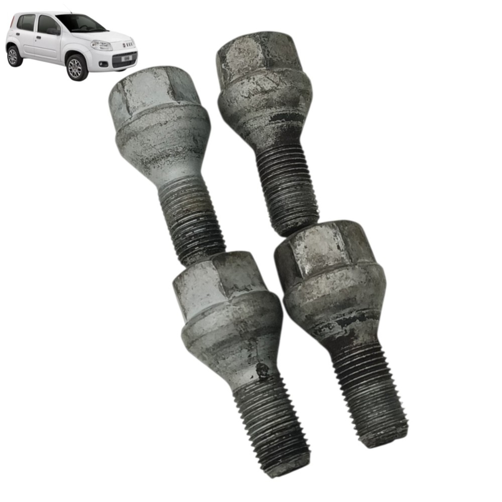 Jogo 4 Parafusos Rodas Fiat Uno Vivace 2012 2013 2014