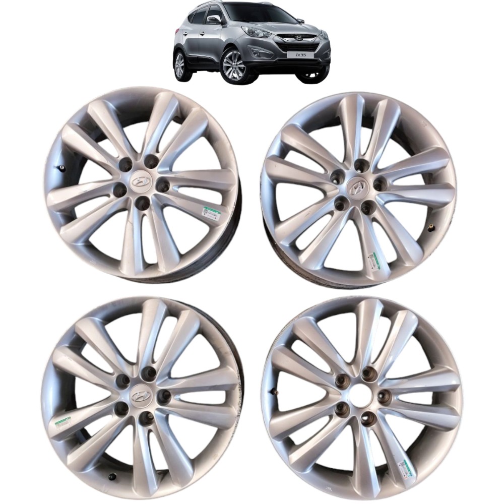 Jogo Roda Aro 18 Hyundai Ix35 Veloster Creta 5×114 Detalhes Cinza
