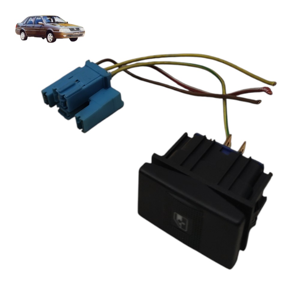 Botão vidro porta dianteira VW Santana 2000 2001 02 com plug 1