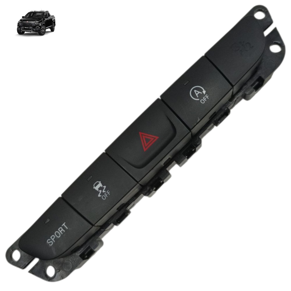 Comando Botão Sport Alerta Off Painel Fiat Toro 2021 2020 19 Preto 1